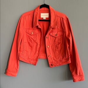Anthropologie Pilcro Coral Jean Jacket Large